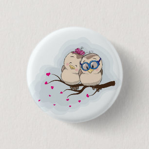 Cute owl for boy girl gift button