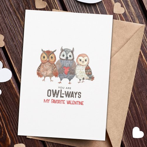 Cute Owl Friend Valentines Day Card