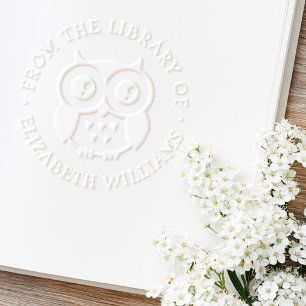 Cute owl from the library off bookplate embosser