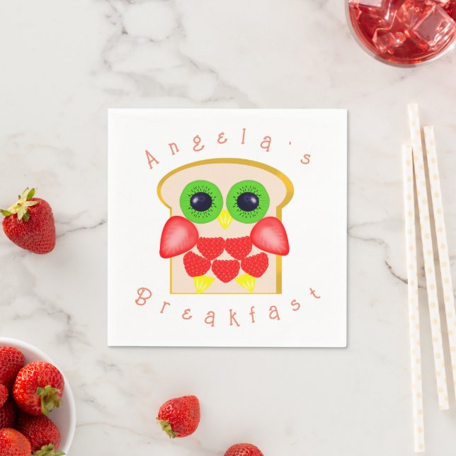 Cute Owl Fruits Breakfast Napkins (Insitu)