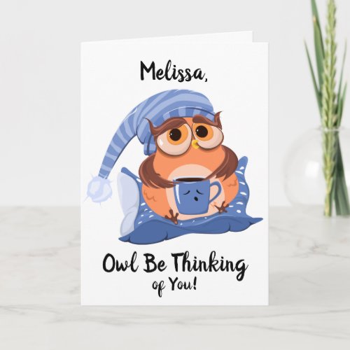 Cute Owl Get Well Greeting Card