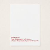 Cute Owl Girl 5x5 Baby Shower Bingo Card (Back)