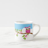 Cute Owl Girl on a Branch Espresso Mug (Right)