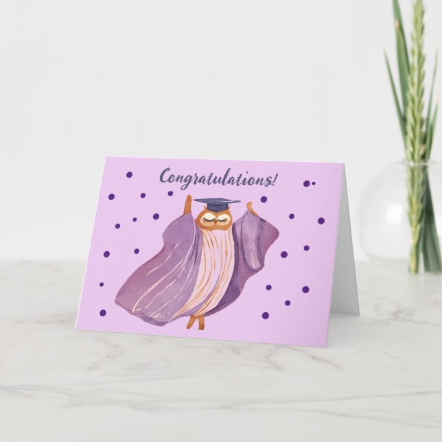 Cute Owl Graduation Congratulations Card (Front)
