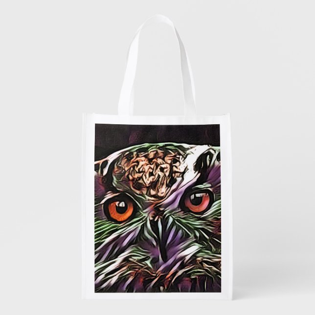 CUTE OWL   GROCERY BAG (Front)
