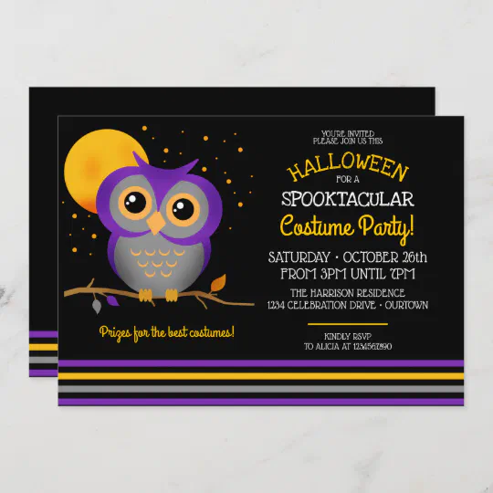 Halloween Party Invitation Halloween Owl with Hat Collection Halloween Invitation Halloween Party Invitation Halloween Owl with Hat Collection Halloween Invitation