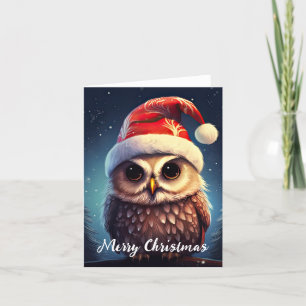 Cute Owl Happy Holidays Christmas Card