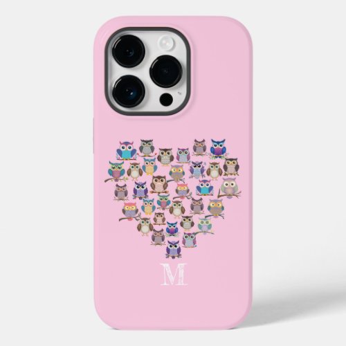 Cute Owl Heart Love Case_Mate iPhone 14 Pro Case