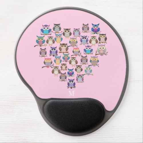 Cute Owl Heart Love Gel Mouse Pad