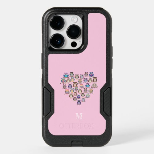 Cute Owl Heart Love OtterBox iPhone 14 Pro Case