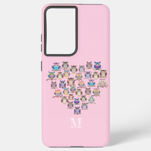 Cute Owl Heart Love Samsung Galaxy S21 Case
