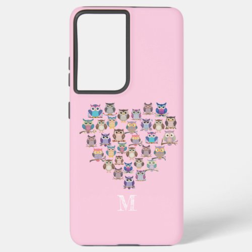 Cute Owl Heart Love Samsung Galaxy S21 Ultra Case
