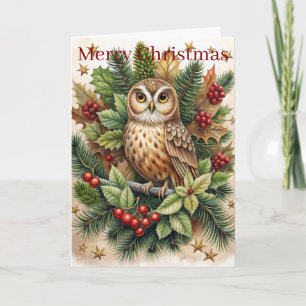 Cute Owl Holiday Card