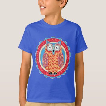 Cute Owl Hoo Hoo Bird Lover's Colorful T-shirt by DoodleDeDoo at Zazzle