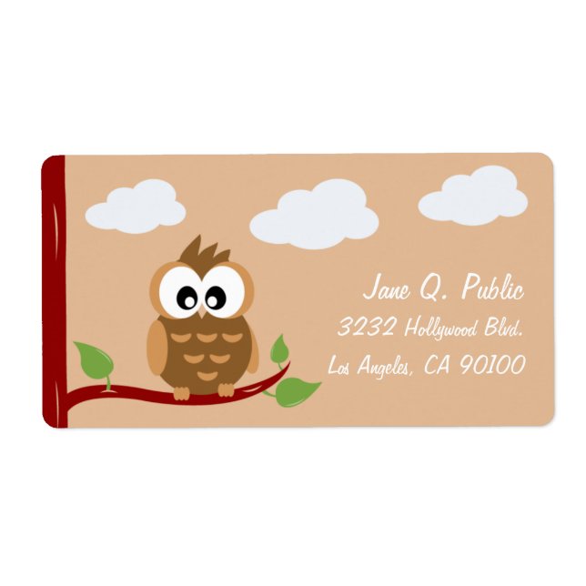 Cute Owl Hoot WooHoo Label (Front)