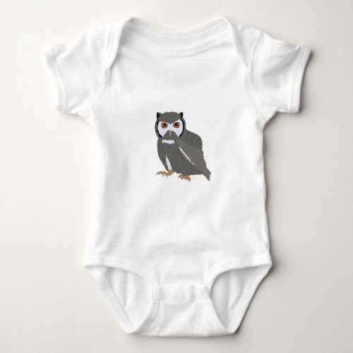 Cute Owl Illustration  Baby Bodysuit