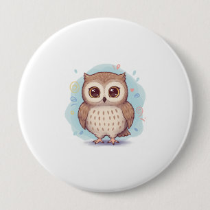 Cute owl illustration button