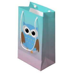 Cute Owl Illustration Small Gift Bag
