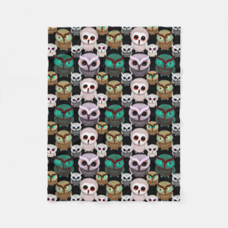 Cute Owl Illustrations Pattern Fleece Blanket