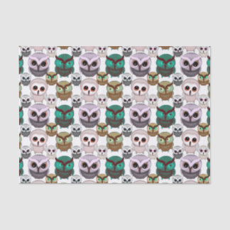 Cute Owl Illustrations Pattern Tissue Paper