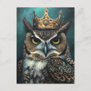 Cute Owl in a Crown Postcard