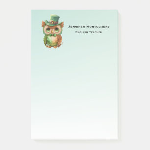 Cute Owl in a Green Top Hat Post-it Notes