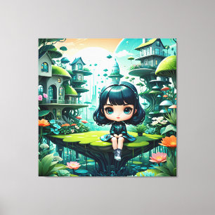 Cute Owl in Colorful Beanie Canvas Print