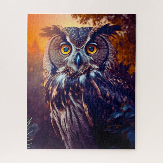 Cute Owl in Forest Nature Wildlife Bird Animal Jigsaw Puzzle (Vertical)