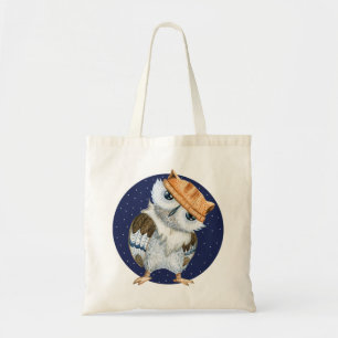 Cute Owl in Hat Tote Bag