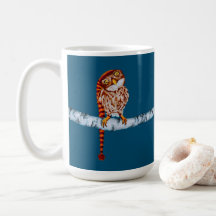 Cute Owl in Knit Stocking Cap Mug