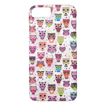 Cute Owl Iphone 7 Case by designalicious at Zazzle