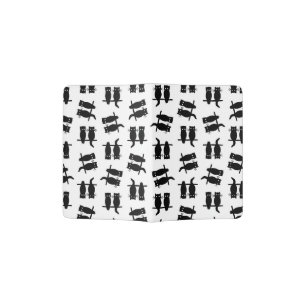 Cute Owl & Kitten Silhouettes Pattern Animal Art Passport Holder