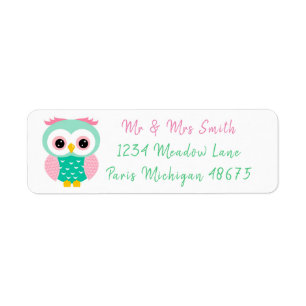 Cute Owl Label
