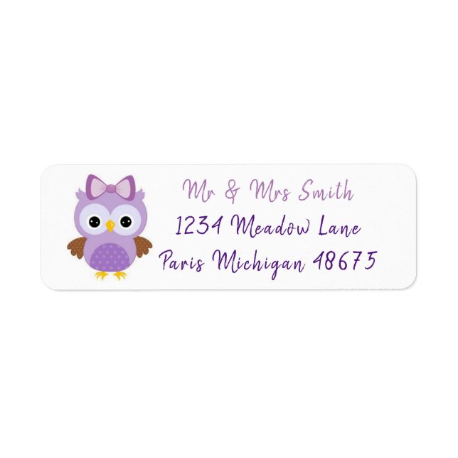 Cute Owl Label (Front)