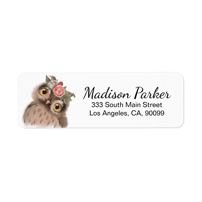 Cute Owl Label (Front)