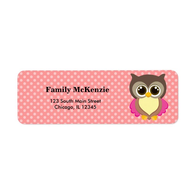 Cute Owl Label (Front)