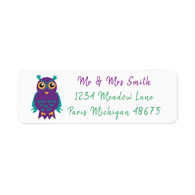 Cute Owl Label (Front)