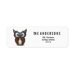 cute owl label