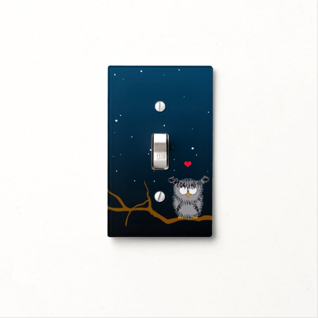Cute Owl Light Switch Cover (In Situ)