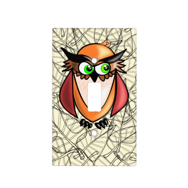 Cute Owl Light Switch Cover - Customizable (Front)