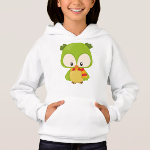 Cute Owl, Little Owl, Baby Owl, Owl With Scarf Hoodie