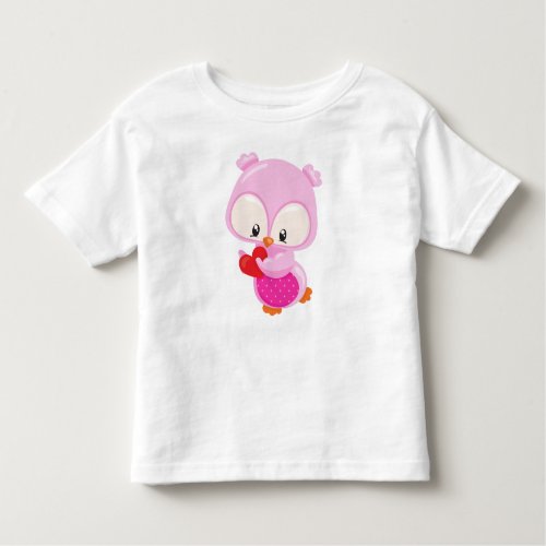Cute Owl Little Owl Hearts Owl In Love Toddler T_shirt