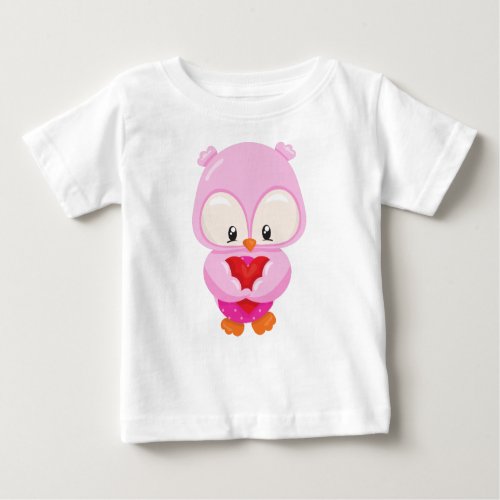 Cute Owl Little Owl Owl In Love Hearts Baby T_Shirt