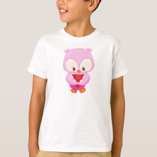 Cute Owl Little Owl Owl In Love Hearts T_Shirt