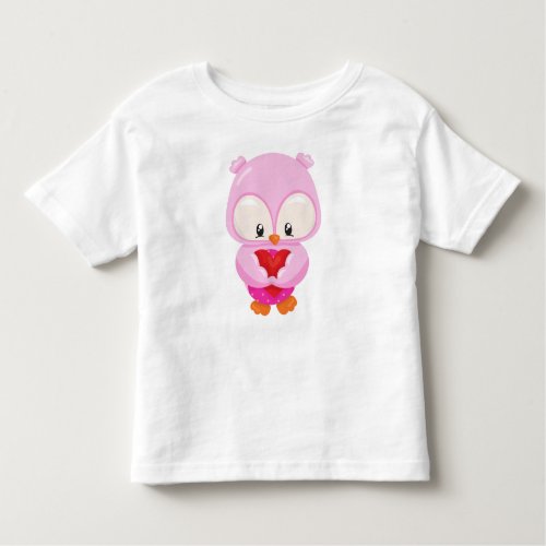 Cute Owl Little Owl Owl In Love Hearts Toddler T_shirt