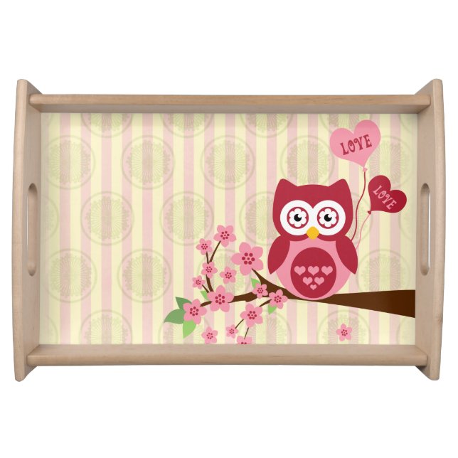 Cute Owl Love Serving Tray (Front)