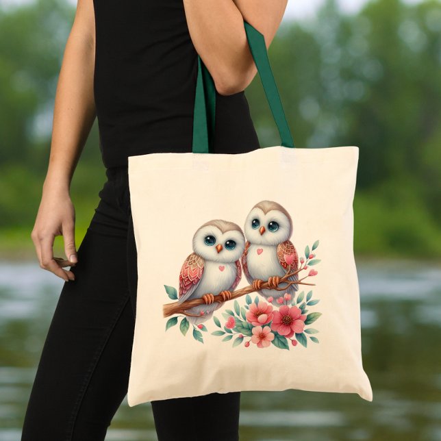Cute Owl Love Woodland Nature Lover Wedding Tote Bag (Creator Uploaded)