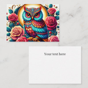 Cute owl lovers add message note card