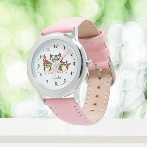 cute owl lovers add name Watch