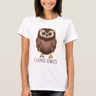 Cute owl lovers add text T-Shirt